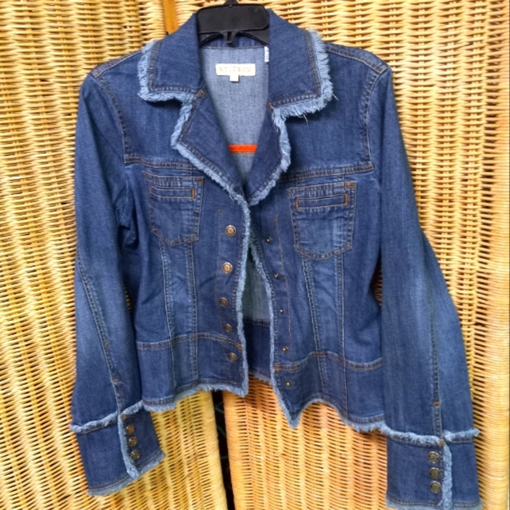 Stetson Jacket Blue Jeans Denim Blazer Size S/32